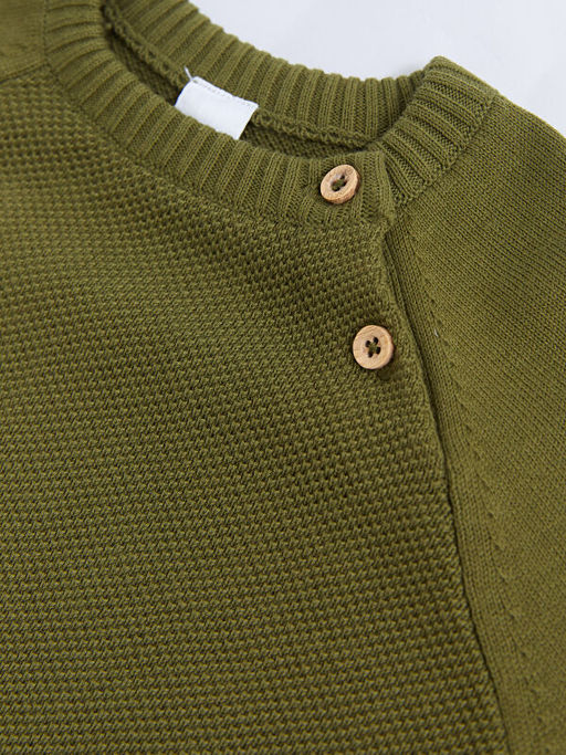 Bisiklet Yaka Kendinden Desenli Erkek Bebek Triko Kazak - Waikiki фото 3