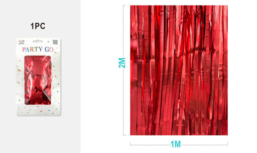 Праздничный занавес, дождик для фотозоны "Gleaming rain", red (100*200 см)