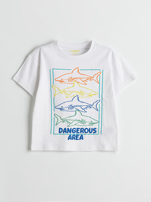 Bisiklet Yaka Bask?l? Erkek ?ocuk Pijama ?st