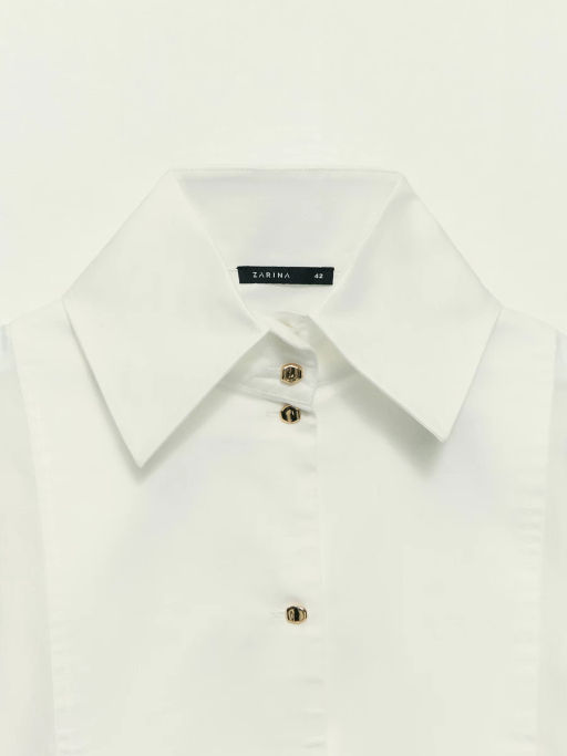 Блузка с манишкой из хлопка и тенселя / Zarina