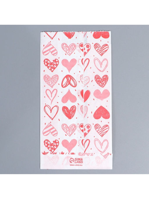 Цена за 50 шт. Пакет бумажный фасовочный, упаковка, крафт With Love, 17?10?6.5 см