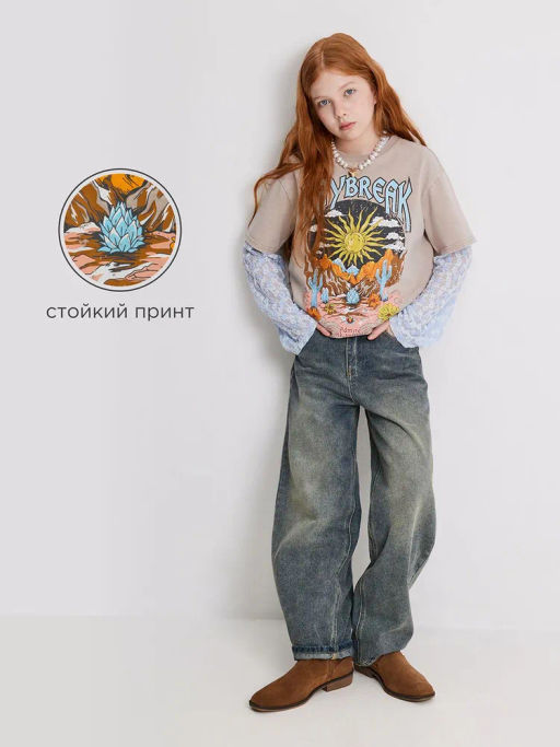 ACOOLA / Футболка детская для девочек Romina бежевый  фото 8