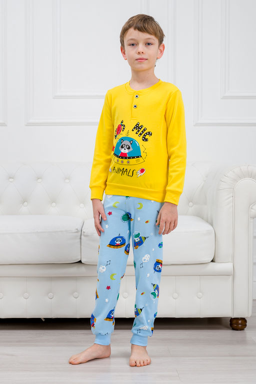 Пижама детская из интерлока Улыбка енот в нло - Амадэль фото 10