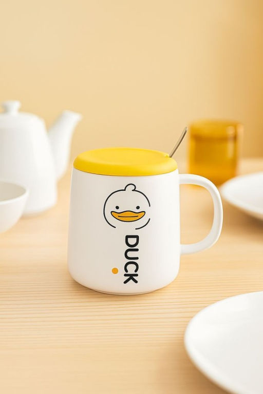 Кружка керамическая "Funny duck looks straight", mix