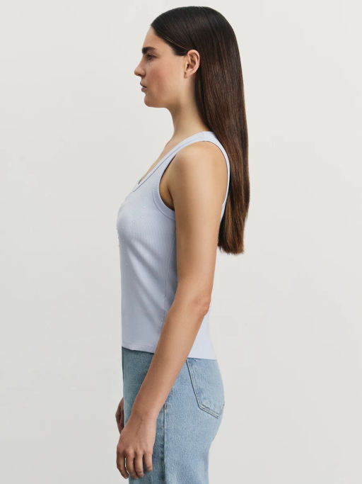 Майка из модала и хлопка со стразами / Zarina  фото 4