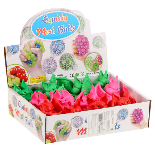 Цена за 12 шт. Антистресс игрушка «Летучая мышь», мялка с гидрогелем, МИКС