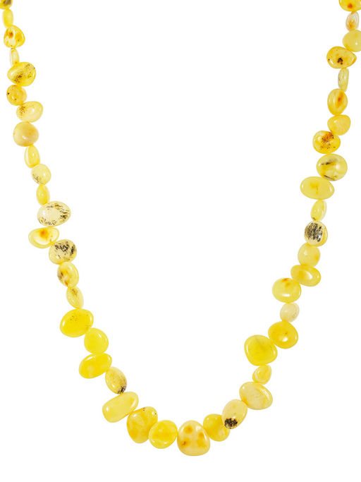 Оригинальные бусы из натурального балтийского медового янтаря Облепиха глянцевая