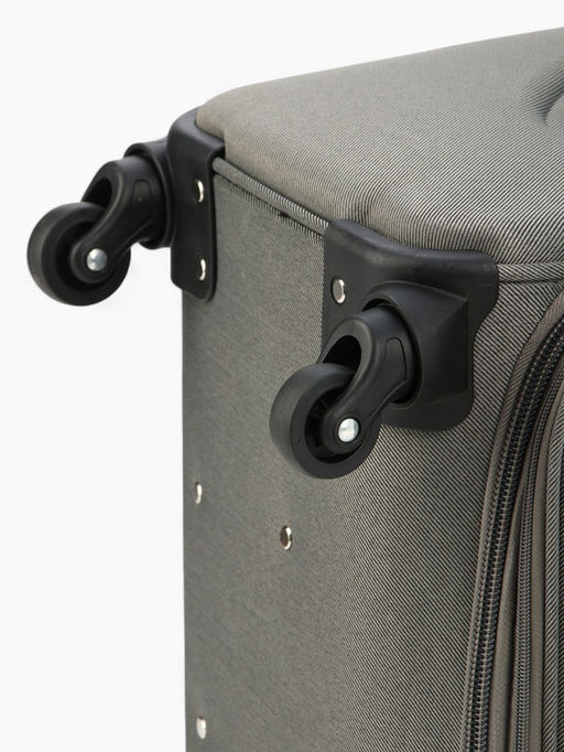 Чемодан на колёсах Royalbag большой 104 л (L), на молнии, с увеличением, кодовый замок, 4 колеса, серый