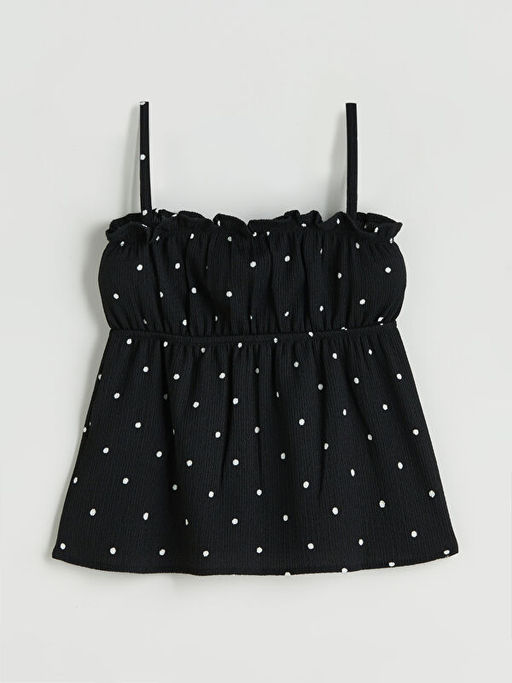 Kare Yaka Puantiyeli K?z ?ocuk Atlet