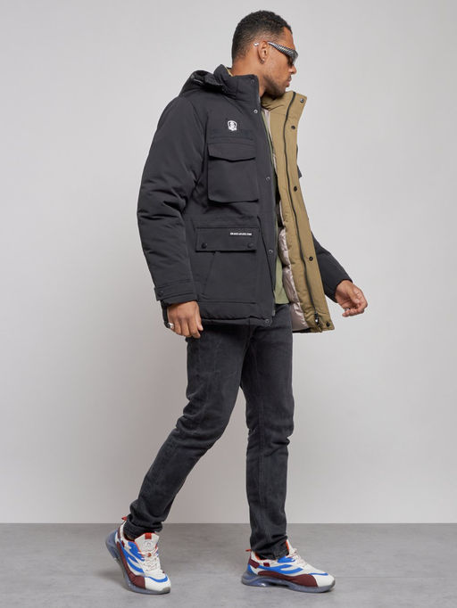 Куртка мужская зимняя с капюшоном молодежная черного цвета 88911Ch - Mtforce фото 4