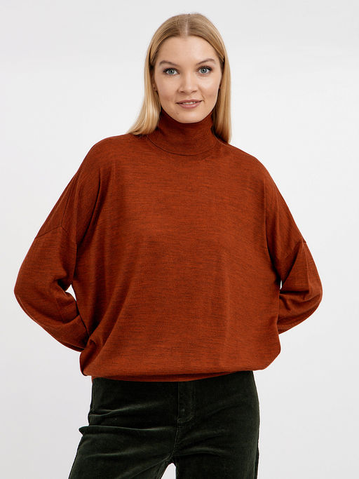 водолазка женская из шерсти с рукавом летучая мышь - Glenfield фото 4