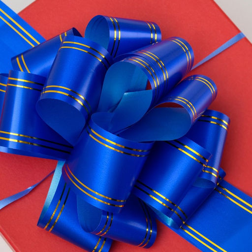 Бант-шар №5 Золотые полосы, цвет синий - Simaland фото 5