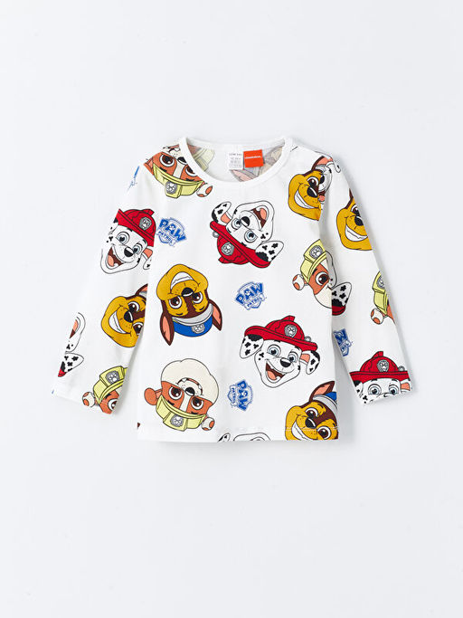 Bisiklet Yaka Uzun Kollu Paw Patrol Bask?l? Erkek Bebek Pijama Tak?m - Waikiki фото 2