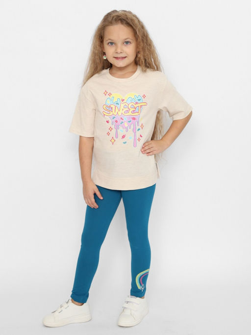 CRB wear/CWKG 63731-13-389 Футболка для девочки,бежевый меланж/Ex.Cherubino  фото 2