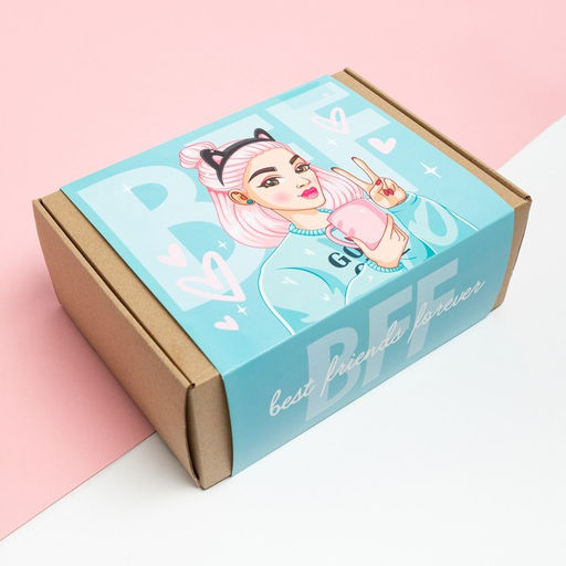 Подарочный набор «Этель. Друзья навсегда», плед велсофт 85×100 см и аксессуары