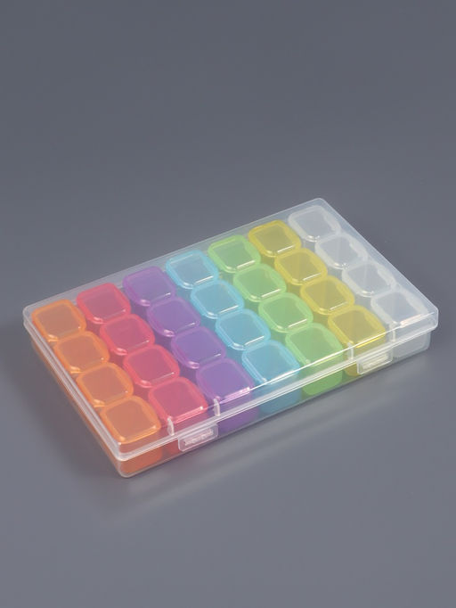 Органайзер для хранения мелочей, 28 ячеек, 17.5×10.5×2.5 см, разноцветный
