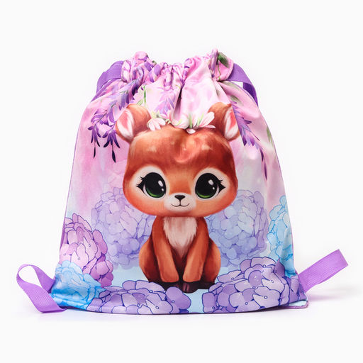 Сумка детская «Оленёнок», 35×30 см, фиолетовая