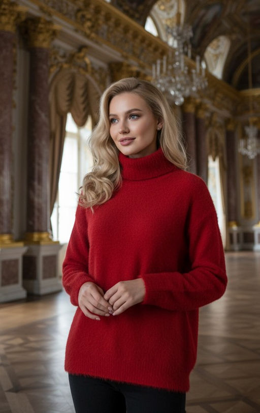 K13301 Джемпер (вязаный трикотаж) БОРДОВЫЙ