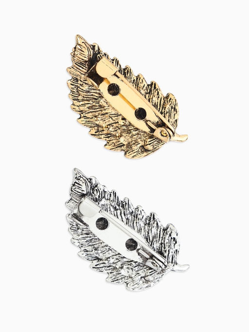 Цена за 12 шт. Брошь маленькая «Листик», МИКС