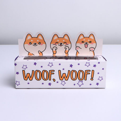 Цена за 5 шт. Коробка для макарун кондитерская, упаковка, «WOOF», 18×5.5×5.5 см