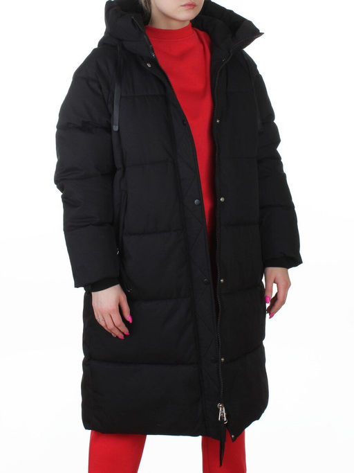 24-802 BLACK Пальто зимнее женское (200 гр. холлофайбер)