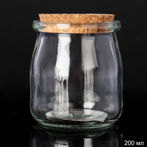 Банка для сыпучих пробковая крышка 200 мл / BDB-200M /уп 105/