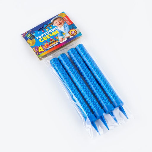 Свечи фонтаны в торт «Голубые искры», 4 шт., 12 см, горение 30 сек.