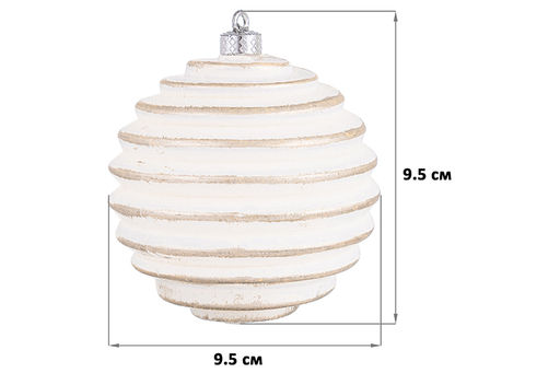 Набор 6 новогодних шаров 9,5*9,5 см Винтаж шампань с эффектом старины - Elan gallery фото 2