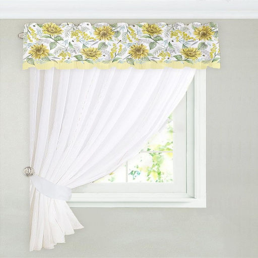 Тюль с подхватом и ламбрекеном Солнечные цветы 250х200см, 100% п/э, вуаль - Этель фото 5