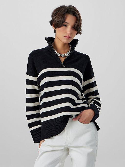 Джемпер женский черный в полоску - Mark formelle фото 6