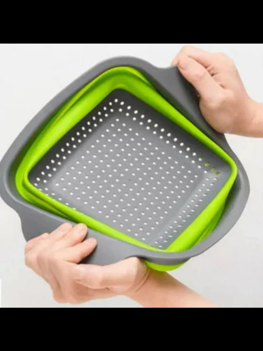 Дуршлаг-сито силиконовый складной прямоуголный 22см ID8834 - Мхт фото 9