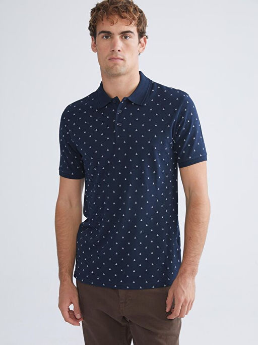 Polo Yaka Desenli Pike Erkek Ti??rt