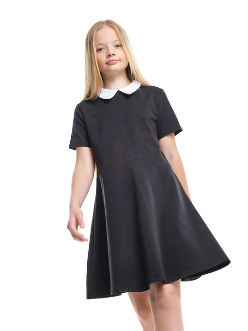 Платье для девочки в школу с воротником 22-7662 черный - Mini maxi фото 2
