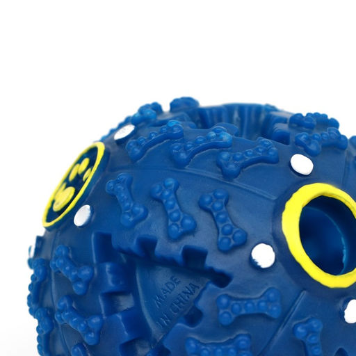 Квакающий мяч для собак большой, жёсткий, 9,5 см, тёмно-синий - Пижон фото 6