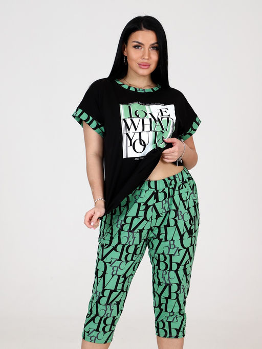 ДК-404 бриджи ДОМАШНИЙ ЖЕНСКИЙ КОСТЮМ (Зелёный) - А-дина фото 4