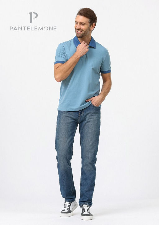 Футболка-поло из кулирки - Pantelemone фото 16