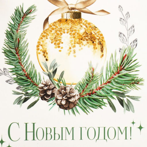 Цена за 3 шт. Коробка подарочная новогодняя складная «С Новым годом!», 12×12×12 см