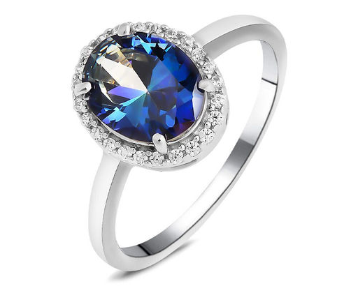 Кольцо, мистик кварц синий, Джайв