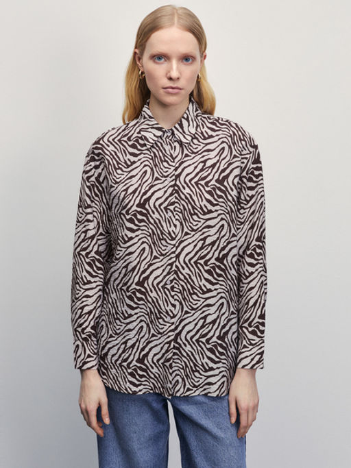 Блузка прямого кроя из фактурной ткани / Zarina  фото 3