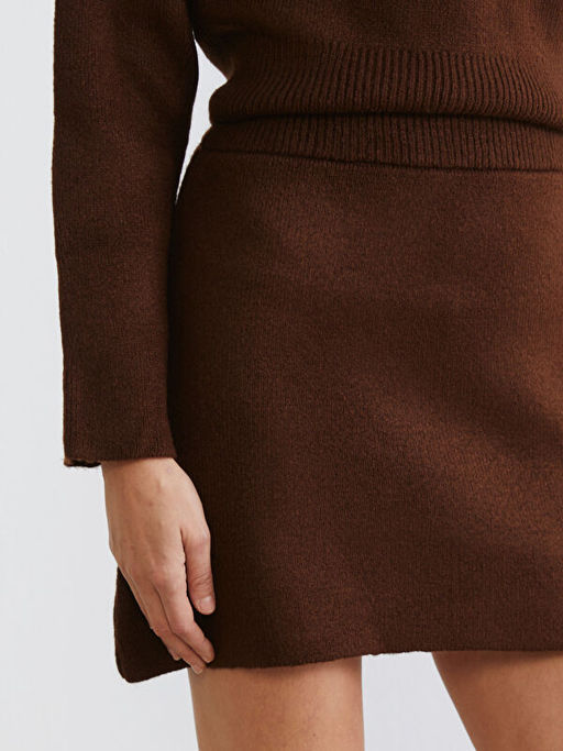 Beli Lastikli Triko Mini Etek