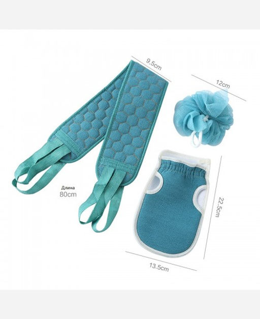 Набор мочалок, 3 предмета в пакете с завязками 9046504 - Yiwu youda import & export co фото 2