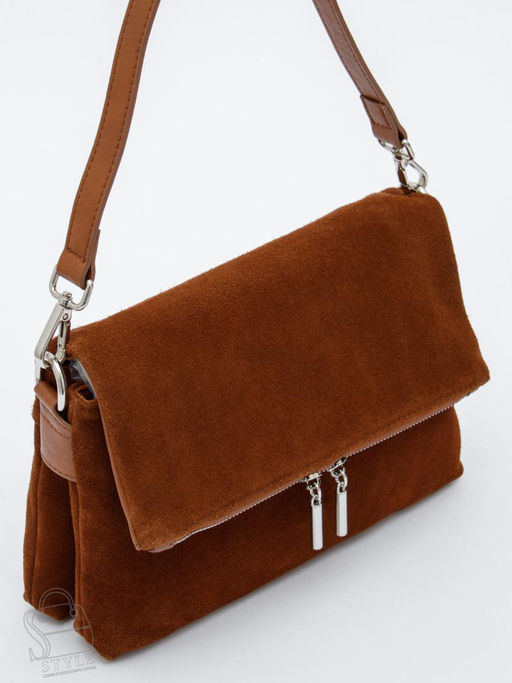 Сумка женская кожаная 8360F brown Polina&Eiterou  в Новосибирске