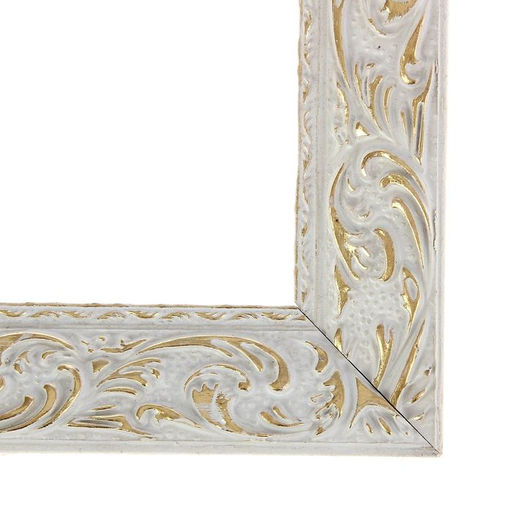 Рама для картин (зеркал) 30×40×4 см, дерево «Версаль», бело-золотая