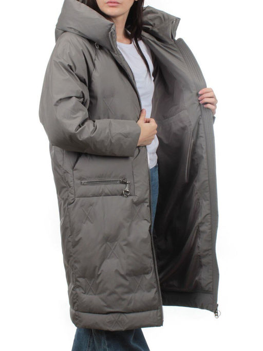 305 DARK GRAY Пальто зимнее стеганое женское (200 гр. холлофайбер) - Fashion фото 6