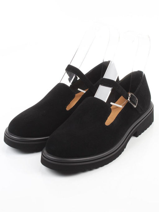 06-DLG05-3 BLACK Туфли женские (натуральная замша)