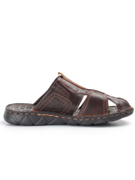 P2322-10 BROWN Тапочки мужские (натуральная кожа) - Фабричный китай фото 9