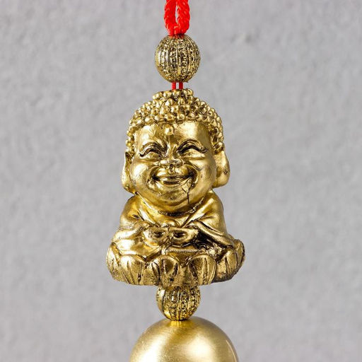 Цена за 2 шт. Колокольчик металл Будда 1 колокол 30х3,5х3,5 см - Simaland фото 2