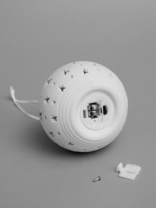 Ёлочный шар Звёздное небо, 99х9.8 см, 1 LED, от батареек LR443, свечение тёплое белое - Luazon lighting фото 4