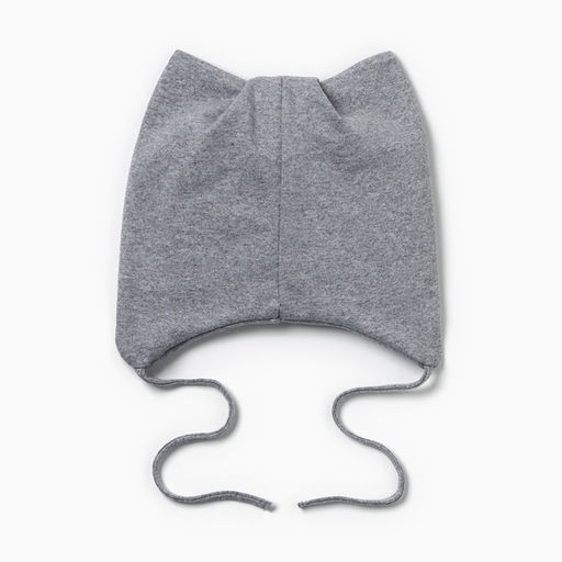 Шапка детская «Кошка», размер 42-46, серая-меланж