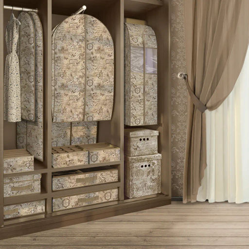 VAL VN-CWV-S100 Набор чехлов для одежды, 2шт., 1 шт.- объемный; 1шт.- с прозрачной вставкой, VINTAGE, шт